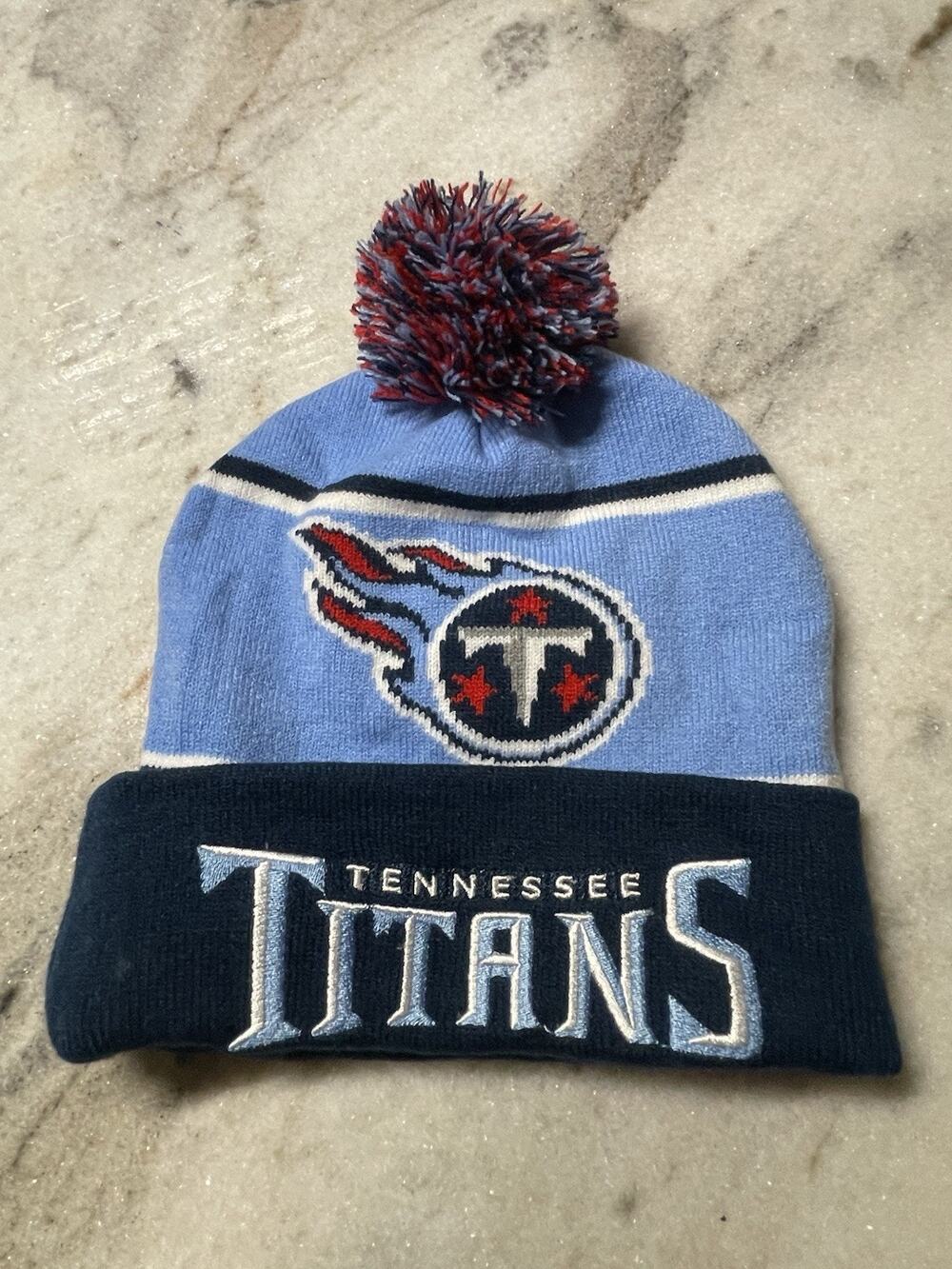 Tennessee Titans NFL Football Beanie Cap Hat Coca Cola Kroger Logs Pom Pom